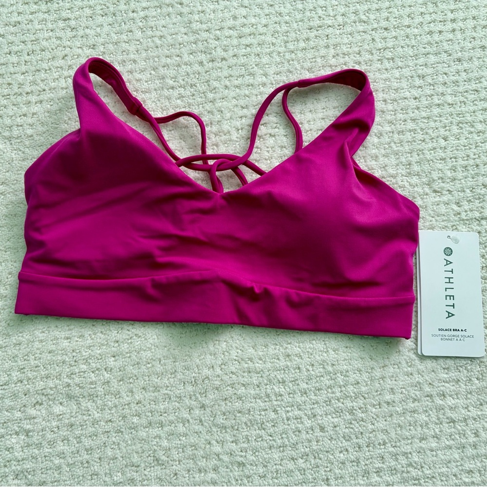 Athleta Women's Magenta Solace Sports Bra Size A - C NWT NEW